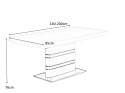 SIGNAL STÓŁ GUCCI SZKŁO HARTOWANE + MDF BIAŁY / MDF + STAL SZCZOTKOWANA BIAŁY LAKIER140(200)X85 SIGNAL STÓŁ GUCCI SZKŁO HARTOWANE + MDF BIAŁY / MDF + STAL SZCZOTKOWANA BIAŁY LAKIER140(200)X85