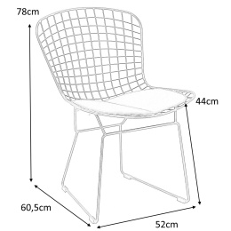 D2.DESIGN Krzesło Harry metalowe złote czarna poduszka, stabilne i wygodne