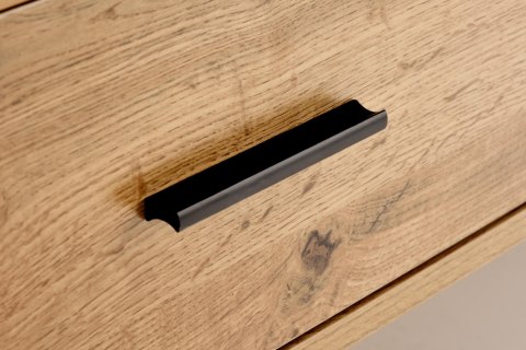 Halmar ława z szufladami COSTANZA MDF okleinowany dąb naturalny/ stal malowana czarny Halmar ława z szufladami COSTANZA MDF okleinowany dąb naturalny/ stal malowana czarny