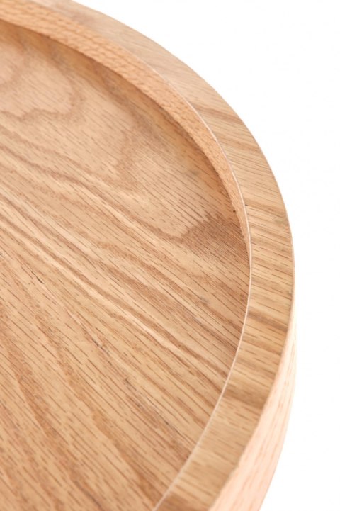Halmar ława FLORENCE fi 80 MDF okleinowany dąb naturalny / rattan synt. stal malowana czarny Halmar ława FLORENCE fi 80 MDF okleinowany dąb naturalny / rattan synt. stal malowana czarny