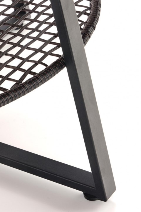 Halmar ława FLORENCE fi 80 MDF okleinowany dąb naturalny / rattan synt. stal malowana czarny Halmar ława FLORENCE fi 80 MDF okleinowany dąb naturalny / rattan synt. stal malowana czarny