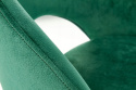 Halmar hoker H96 tapicerowany ciemny zielony tkanina, stal malowana czarny z oparciem i podnóżkiem