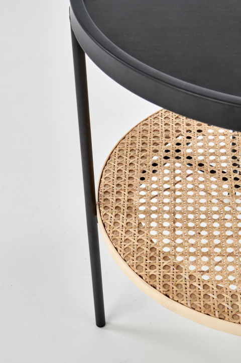 Halmar ława KAMPA stal malowana proszkowo MDF okleinowany czarny / rattan naturalny Halmar ława KAMPA stal malowana proszkowo MDF okleinowany czarny / rattan naturalny