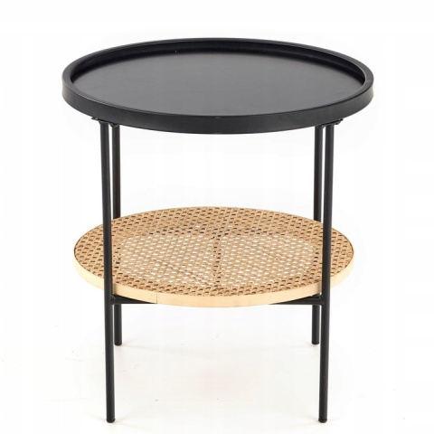 Halmar ława KAMPA stal malowana proszkowo MDF okleinowany czarny / rattan naturalny Halmar ława KAMPA stal malowana proszkowo MDF okleinowany czarny / rattan naturalny