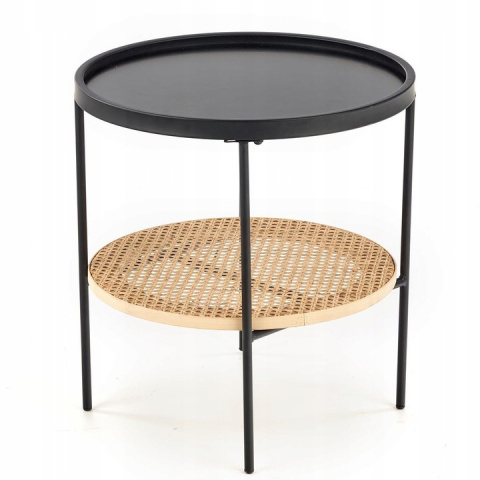 Halmar ława KAMPA stal malowana proszkowo MDF okleinowany czarny / rattan naturalny Halmar ława KAMPA stal malowana proszkowo MDF okleinowany czarny / rattan naturalny