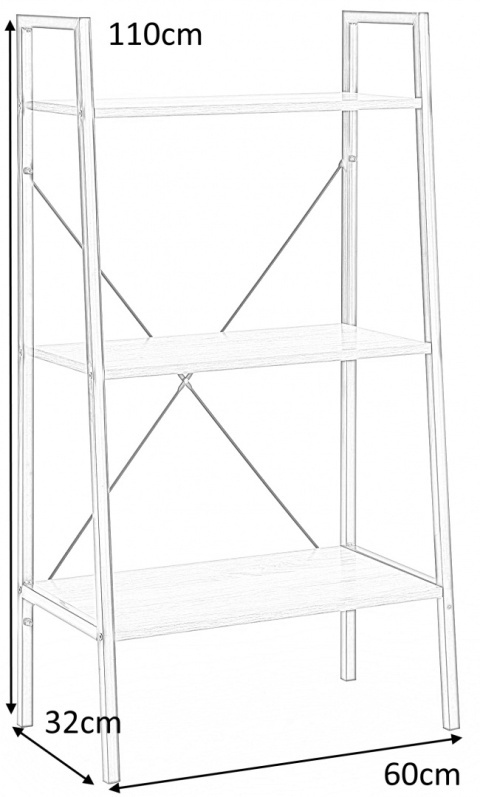 Halmar regał NARVIK REG3 stal malowana czarny / dąb sonoma płyta laminowana 60x32 Halmar regał NARVIK REG3 stal malowana czarny / dąb sonoma płyta laminowana 60x32