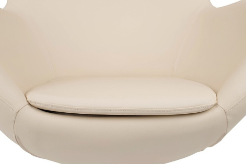 King Home Fotel EGG SZEROKI PU beżowy - relaksacyjny fotel obrotowy z funkcją bujania - kołyska - ekoskóra / stal polerowana King Home Fotel EGG SZEROKI PU beżowy - relaksacyjny fotel obrotowy z funkcją bujania - kołyska - ekoskóra / stal polerowana