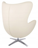 King Home Fotel EGG SZEROKI PU beżowy - relaksacyjny fotel obrotowy z funkcją bujania - kołyska - ekoskóra / stal polerowana King Home Fotel EGG SZEROKI PU beżowy - relaksacyjny fotel obrotowy z funkcją bujania - kołyska - ekoskóra / stal polerowana