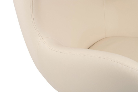 King Home Fotel EGG SZEROKI PU beżowy - relaksacyjny fotel obrotowy z funkcją bujania - kołyska - ekoskóra / stal polerowana King Home Fotel EGG SZEROKI PU beżowy - relaksacyjny fotel obrotowy z funkcją bujania - kołyska - ekoskóra / stal polerowana