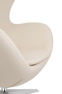 King Home Fotel EGG SZEROKI PU beżowy - relaksacyjny fotel obrotowy z funkcją bujania - kołyska - ekoskóra / stal polerowana King Home Fotel EGG SZEROKI PU beżowy - relaksacyjny fotel obrotowy z funkcją bujania - kołyska - ekoskóra / stal polerowana