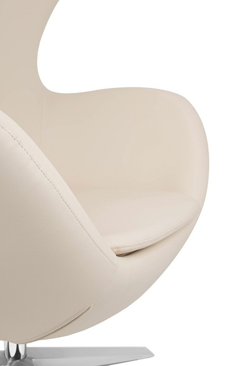 King Home Fotel EGG SZEROKI PU beżowy - relaksacyjny fotel obrotowy z funkcją bujania - kołyska - ekoskóra / stal polerowana King Home Fotel EGG SZEROKI PU beżowy - relaksacyjny fotel obrotowy z funkcją bujania - kołyska - ekoskóra / stal polerowana