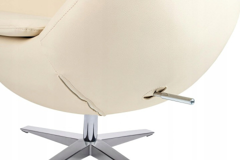 King Home Fotel EGG SZEROKI PU beżowy - relaksacyjny fotel obrotowy z funkcją bujania - kołyska - ekoskóra / stal polerowana King Home Fotel EGG SZEROKI PU beżowy - relaksacyjny fotel obrotowy z funkcją bujania - kołyska - ekoskóra / stal polerowana