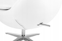 King Home Fotel EGG SZEROKI PU biały - relaksacyjny fotel obrotowy z funkcją bujania - kołyska - ekoskóra / stal polerowana King Home Fotel EGG SZEROKI PU biały - relaksacyjny fotel obrotowy z funkcją bujania - kołyska - ekoskóra / stal polerowana