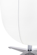 King Home Fotel EGG SZEROKI PU biały - relaksacyjny fotel obrotowy z funkcją bujania - kołyska - ekoskóra / stal polerowana King Home Fotel EGG SZEROKI PU biały - relaksacyjny fotel obrotowy z funkcją bujania - kołyska - ekoskóra / stal polerowana