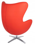 King Home Fotel EGG SZEROKI PU czerwony - relaksacyjny fotel obrotowy z funkcją bujania - kołyska - ekoskóra / stal polerowana King Home Fotel EGG SZEROKI PU czerwony - relaksacyjny fotel obrotowy z funkcją bujania - kołyska - ekoskóra / stal polerowana