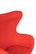 King Home Fotel EGG SZEROKI PU czerwony - relaksacyjny fotel obrotowy z funkcją bujania - kołyska - ekoskóra / stal polerowana
