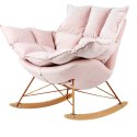 King Home Fotel bujany tapicerowan SWING VELVET jasny róż z poduszką odpinaną korpus metal stelaż stal miedziany drewniane płozy King Home Fotel bujany tapicerowan SWING VELVET jasny róż z poduszką odpinaną korpus metal stelaż stal miedziany drewniane płozy