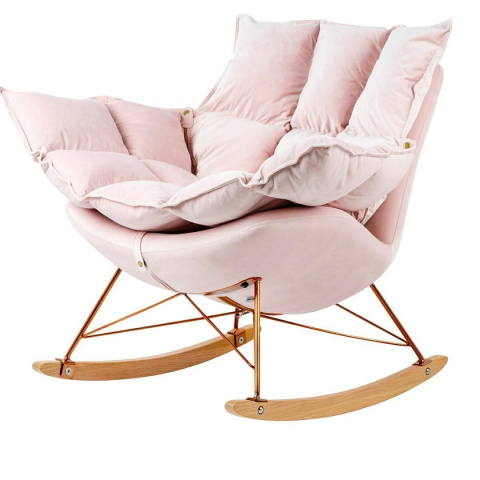 King Home Fotel bujany tapicerowan SWING VELVET jasny róż z poduszką odpinaną korpus metal stelaż stal miedziany drewniane płozy King Home Fotel bujany tapicerowan SWING VELVET jasny róż z poduszką odpinaną korpus metal stelaż stal miedziany drewniane płozy