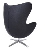 King Home Fotel obrotowy z funkcją bujania EGG SZEROKI ciemny szary.27 - wełna kaszmirowa, podstawa stal polerowana King Home Fotel obrotowy z funkcją bujania EGG SZEROKI ciemny szary.27 - wełna kaszmirowa, podstawa stal polerowana