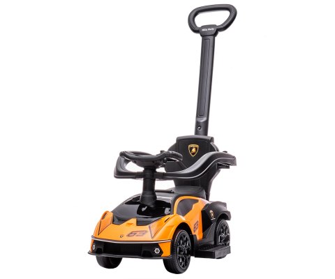 Milly Mally Pojazd z rączką LAMBORGHINI ESSENZA SC V12 Orange - jeździk samochód pomarańcz, skrętne koła, kierownica z dźwiękiem Milly Mally Pojazd z rączką LAMBORGHINI ESSENZA SC V12 Orange - jeździk samochód pomarańcz, skrętne koła, kierownica z dźwiękiem