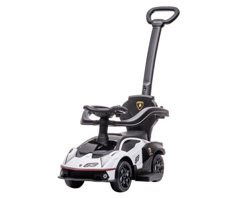 Milly Mally Pojazd z rączką LAMBORGHINI ESSENZA SC V12 White - jeździk samochód biały, skrętne koła, kierownica z dźwiękiem Milly Mally Pojazd z rączką LAMBORGHINI ESSENZA SC V12 White - jeździk samochód biały, skrętne koła, kierownica z dźwiękiem