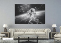 SIGNAL OBRAZ COSMONAUT 120X80 - obraz na szkle hartowanym - kosmonauta, czarno biały SIGNAL OBRAZ COSMONAUT 120X80 - obraz na szkle hartowanym - kosmonauta, czarno biały