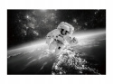 SIGNAL OBRAZ COSMONAUT 120X80 - obraz na szkle hartowanym - kosmonauta, czarno biały SIGNAL OBRAZ COSMONAUT 120X80 - obraz na szkle hartowanym - kosmonauta, czarno biały