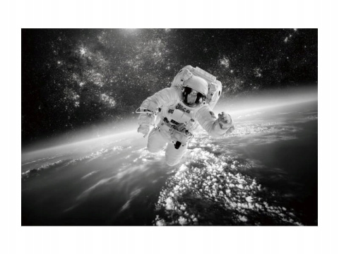 SIGNAL OBRAZ COSMONAUT 120X80 - obraz na szkle hartowanym - kosmonauta, czarno biały SIGNAL OBRAZ COSMONAUT 120X80 - obraz na szkle hartowanym - kosmonauta, czarno biały