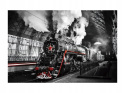 SIGNAL OBRAZ LOCOMOTIVE 120X80 - obraz na szkle hartowanym, lokomotywa czarno biały SIGNAL OBRAZ LOCOMOTIVE 120X80 - obraz na szkle hartowanym, lokomotywa czarno biały
