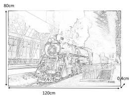 SIGNAL OBRAZ LOCOMOTIVE 120X80 - obraz na szkle hartowanym, lokomotywa czarno biały