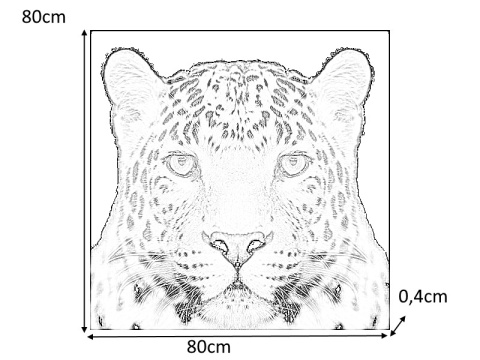 SIGNAL OBRAZ PANTHER 80X80 - obraz na szkle hartowanym, pantera czarno biały SIGNAL OBRAZ PANTHER 80X80 - obraz na szkle hartowanym, pantera czarno biały