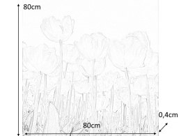 SIGNAL OBRAZ TULIPS 80X80 - obraz na szkle hartowanym, tulipany różowe