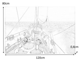 SIGNAL OBRAZ YACHT 120X80 - obraz na szkle hartowanym, statek na morzu