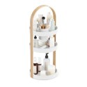 Umbra UMBRA organizer na kosmetyki BELLWOOD - biały z drewnianym uchwytem - 3 tace i miseczka z tworzywa na przybory, kosmetyki Umbra UMBRA organizer na kosmetyki BELLWOOD - biały z drewnianym uchwytem - 3 tace i miseczka z tworzywa na przybory, kosmetyki