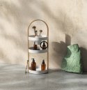 Umbra UMBRA organizer na kosmetyki BELLWOOD - biały z drewnianym uchwytem - 3 tace i miseczka z tworzywa na przybory, kosmetyki Umbra UMBRA organizer na kosmetyki BELLWOOD - biały z drewnianym uchwytem - 3 tace i miseczka z tworzywa na przybory, kosmetyki