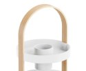 Umbra UMBRA organizer na kosmetyki BELLWOOD - biały z drewnianym uchwytem - 3 tace i miseczka z tworzywa na przybory, kosmetyki Umbra UMBRA organizer na kosmetyki BELLWOOD - biały z drewnianym uchwytem - 3 tace i miseczka z tworzywa na przybory, kosmetyki