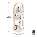 Umbra UMBRA organizer na kosmetyki BELLWOOD - biały z drewnianym uchwytem - 3 tace i miseczka z tworzywa na przybory, kosmetyki Umbra UMBRA organizer na kosmetyki BELLWOOD - biały z drewnianym uchwytem - 3 tace i miseczka z tworzywa na przybory, kosmetyki