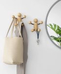 Umbra UMBRA wieszak ścienny WOODY WALL HOOK czarny/naturalny - drewniany wieszak na ubrania - 4 haczyki - kształt ludzika Umbra UMBRA wieszak ścienny WOODY WALL HOOK czarny/naturalny - drewniany wieszak na ubrania - 4 haczyki - kształt ludzika