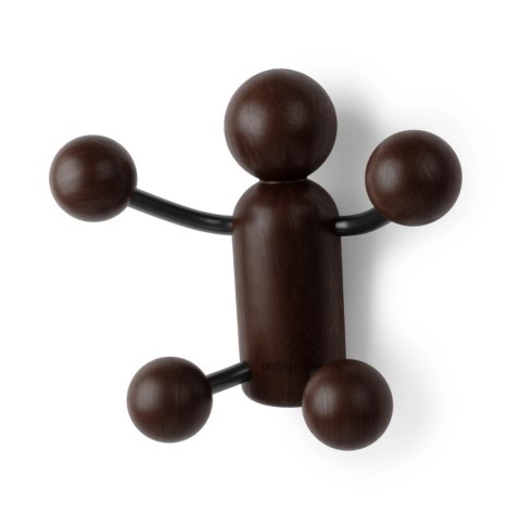WIESZAK ŚCIENNY WOODY WALL HOOK CZARNY / ORZECHOWY - DREWNIANY wieszak na ubrania - 4 haczyki - KSZTAŁT LUDZIKA Umbra UMBRA WIESZAK ŚCIENNY WOODY WALL HOOK CZARNY / ORZECHOWY - DREWNIANY wieszak na ubrania - 4 haczyki - KSZTAŁT LUDZIKA Umbra UMBRA