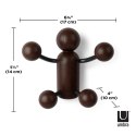 WIESZAK ŚCIENNY WOODY WALL HOOK CZARNY / ORZECHOWY - DREWNIANY wieszak na ubrania - 4 haczyki - KSZTAŁT LUDZIKA Umbra UMBRA WIESZAK ŚCIENNY WOODY WALL HOOK CZARNY / ORZECHOWY - DREWNIANY wieszak na ubrania - 4 haczyki - KSZTAŁT LUDZIKA Umbra UMBRA