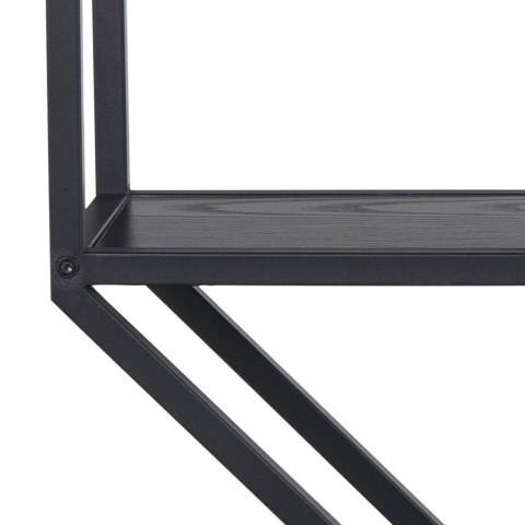 ACTONA Półka ścienna Seaford Octagon czarna - półki MDF, oprawa czarna metalowa - styl industrialny ACTONA Półka ścienna Seaford Octagon czarna - półki MDF, oprawa czarna metalowa - styl industrialny