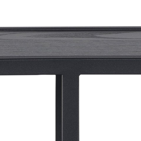 ACTONA Półka ścienna Seaford Octagon czarna - półki MDF, oprawa czarna metalowa - styl industrialny ACTONA Półka ścienna Seaford Octagon czarna - półki MDF, oprawa czarna metalowa - styl industrialny