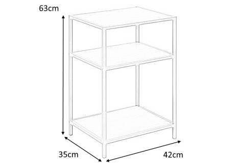 Actona ACTONA stolik, szafka nocna SEAFORD 42x35wys.63, MDF fornir Dąb, metal malowany proszkowo czarny półki Actona ACTONA stolik, szafka nocna SEAFORD 42x35wys.63, MDF fornir Dąb, metal malowany proszkowo czarny półki