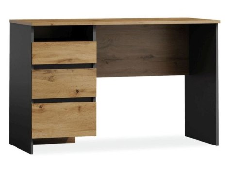 BIURKO B-005 DĄB WOTAN / ANTRACYT - szare - płyta laminowana MDF, biurko z szufladami i półkami, do pokoju młodzieżowego, biura BIURKO B-005 DĄB WOTAN / ANTRACYT - szare - płyta laminowana MDF, biurko z szufladami i półkami, do pokoju młodzieżowego, biura
