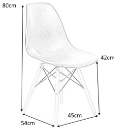 D2.DESIGN Krzesło P016W tworzywo PP czarne, drewniane nogi