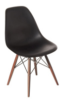 D2.DESIGN Krzesło P016W tworzywo PP czarne/dark drewno ciemny naturalny