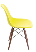 D2.DESIGN Krzesło P016W tworzywo PP dark olive/dark, nogi drewno ciemne, ciemna oliwka