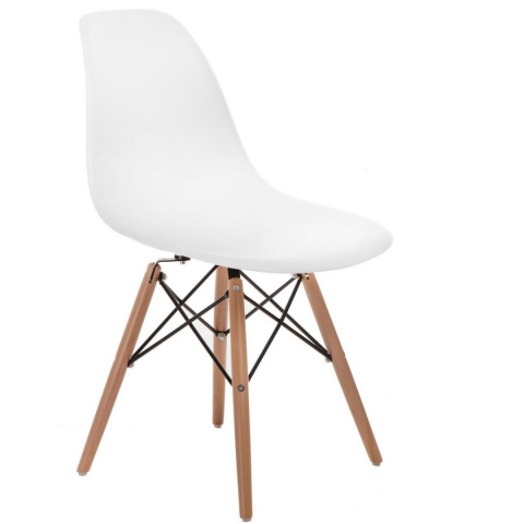 D2.DESIGN Krzesło P016W tworzywo PP białe, drewniane nogi wygodne i funkcjonalne D2.DESIGN Krzesło P016W tworzywo PP białe, drewniane nogi wygodne i funkcjonalne