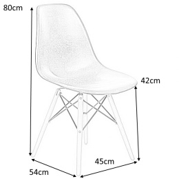 D2.DESIGN Krzesło P016W tworzywo PP białe, drewniane nogi wygodne i funkcjonalne