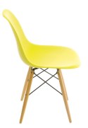 D2.DESIGN Krzesło P016W tworzywo PP dark olive, drewniane nogi wygodne i stabilne